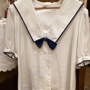 Vintage. Rare. Lloyd Williams nautical white blouse
